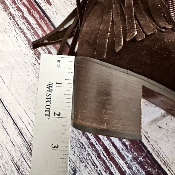 Vintage Kenneth Cole New York Made in Italy Suede Western Style Fringe Boots - Picture 10 of 10